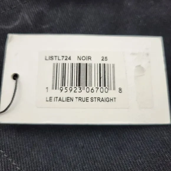 Frame Le Italien True Straight Black Noir Jeans Womens Size 25 - Picture 9 of 11